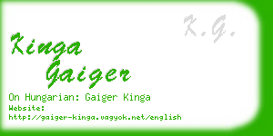 kinga gaiger business card